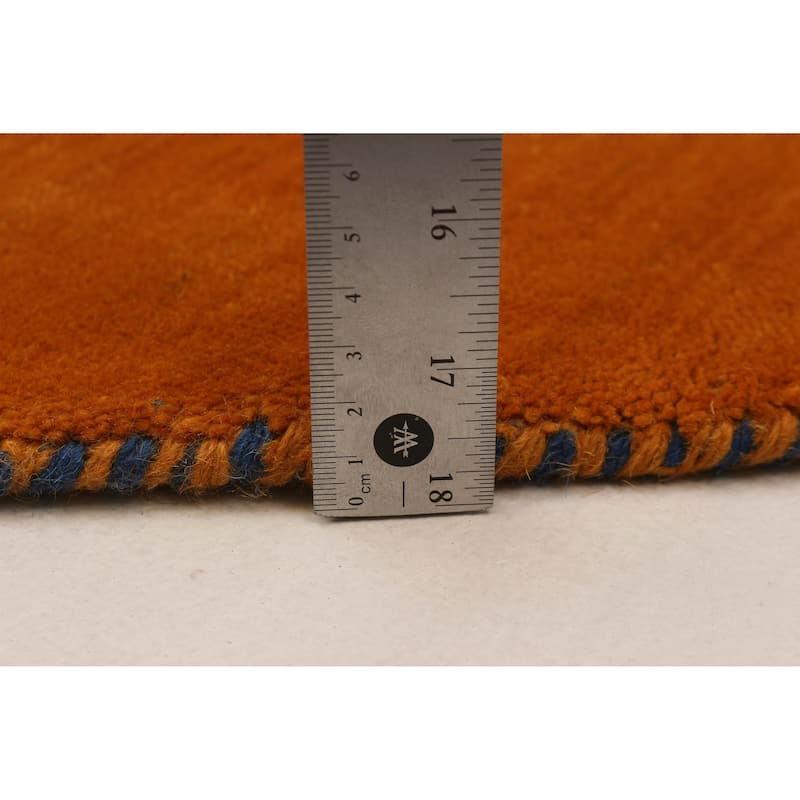 Kashkuli Gabbeh Orange Rug 8'1" x 8'1" - 8'1 x 8'1