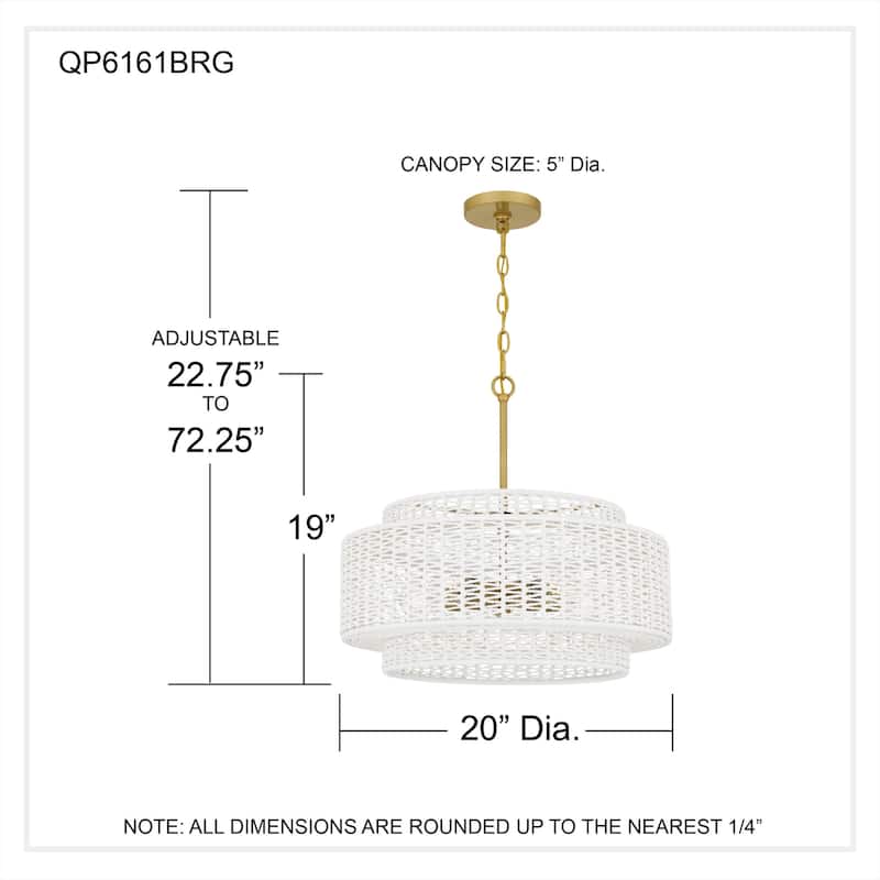 Teton 5-Light Brushed Gold Pendant Light