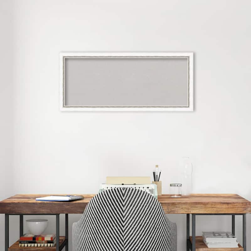 Morgan Wood Framed Grey Corkboard Bulletin Board