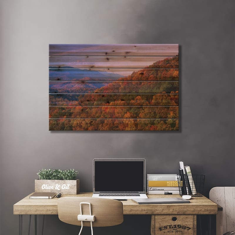 Fall Colored Forest, Appalachian Mountains, Great Smoky Mountains National Park, North Carolina Print On Wood by Tim Fitzharris
