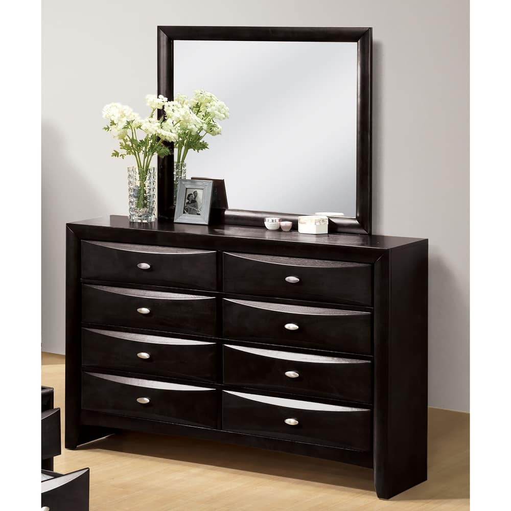 Furniture of America Brent Traditional 2-Piece 8-Drawer Dresser and Mirror Set