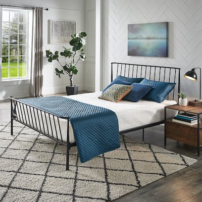 Bastrop Matte Black Finish Metal Queen Bed by iNSPIRE Q Modern