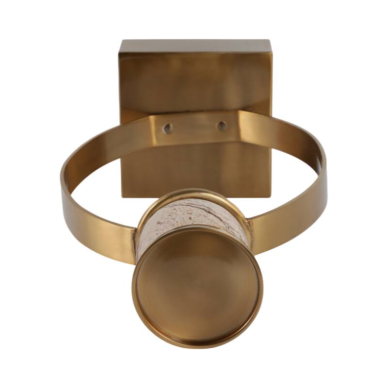 Candle Holder - Metal with Marble Sphere