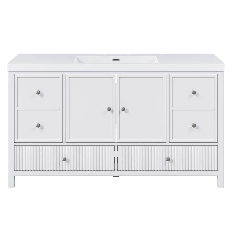 Christopher Knight Home - Modern 60-Inch Bathroom Vanity with Separate Sink and Soft-Close Storage