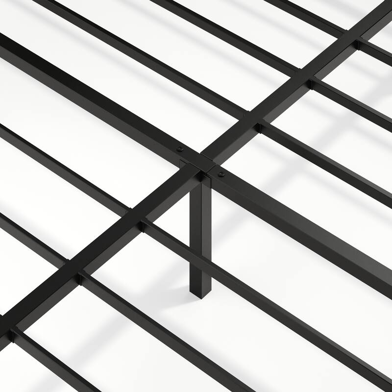 Smart LED Floating Bed without Headboard, Wave Curve Wood Texture Bed Frame, Heavy Duty Metal Slat Support
