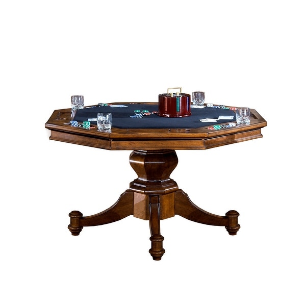 Hillsdale Furniture 6060GTB Nassau 52" Diameter Wood Framed Gaming Table with Dual Tabletop - Brown
