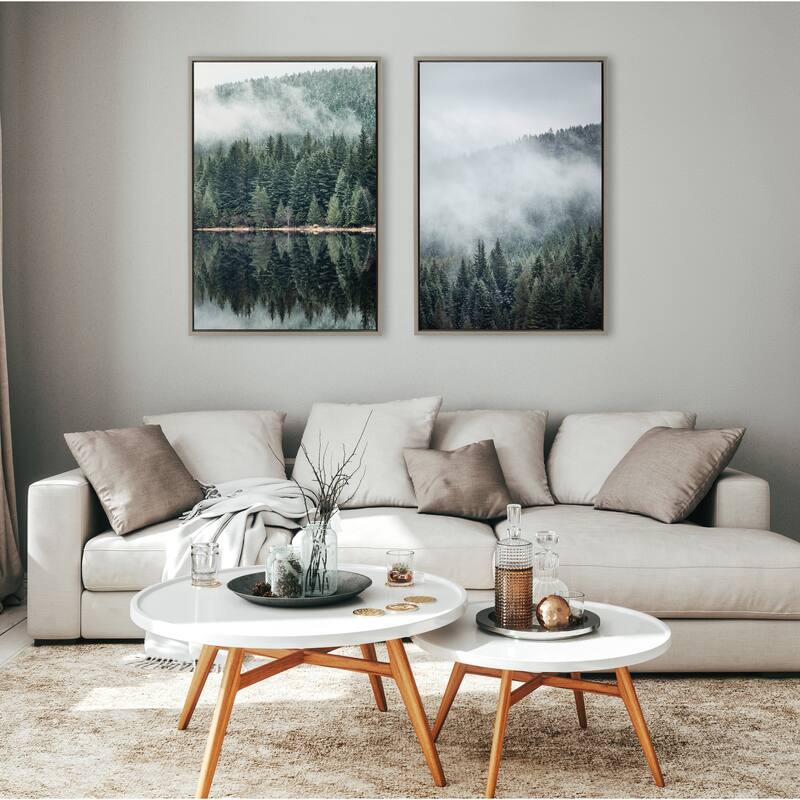 Kate and Laurel Sylvie Evergreen Reflections Framed Canvas by Emiko and Mark Franzen of F2Images
