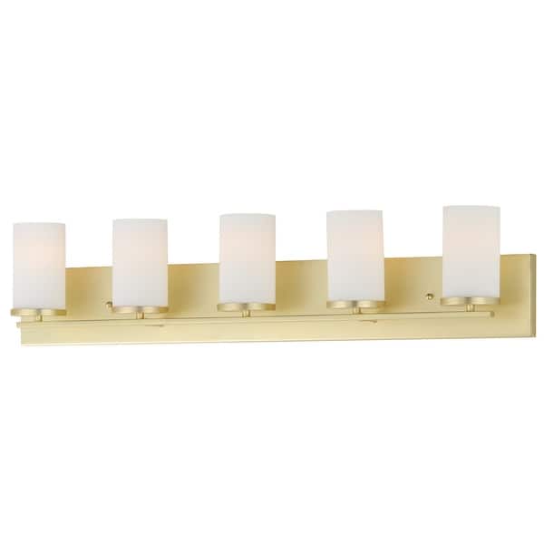 slide 2 of 4, Maxim 10285 Lateral 5 Light 36" Wide Vanity Light Satin Brass