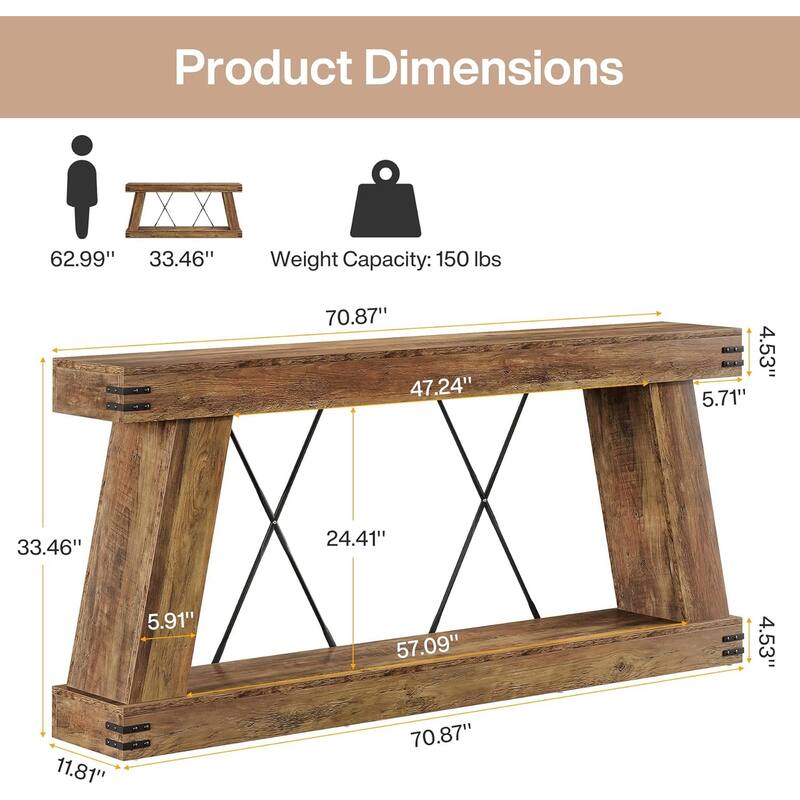 Two-Tier Side Table, Unique Entryway Table, Functional Console Table