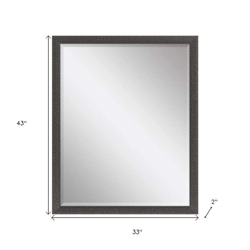 HomeRoots 43" Dark Brown Solid Wood Framed Accent Mirror - 33.00 in. x 43.00 in. x 2.00 in.