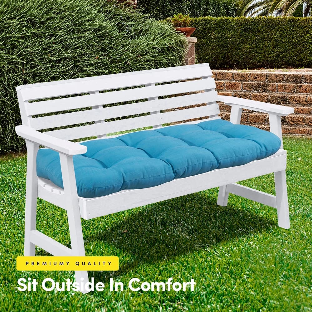 Sweet Home Collection Outdoor Patio Loveseat Thick Tufted Fiberfill Cushion 44" x 19"