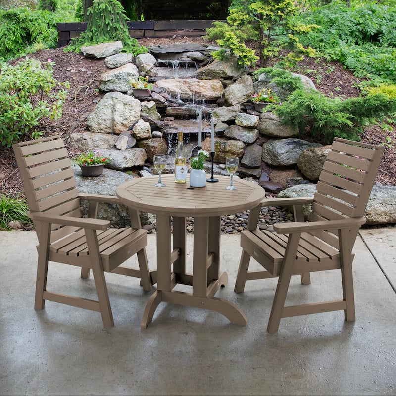 Weatherly 3-piece Outdoor Dining Set - 36" Round Table, Dining-height