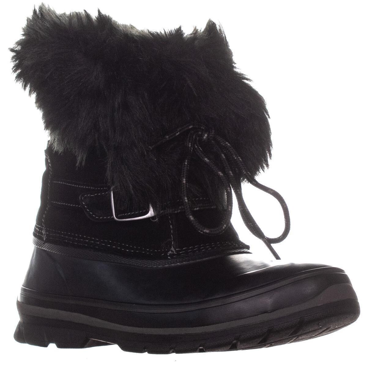 Shop Khombu Brooke Mid Calf Winter Boots Black Tabacco