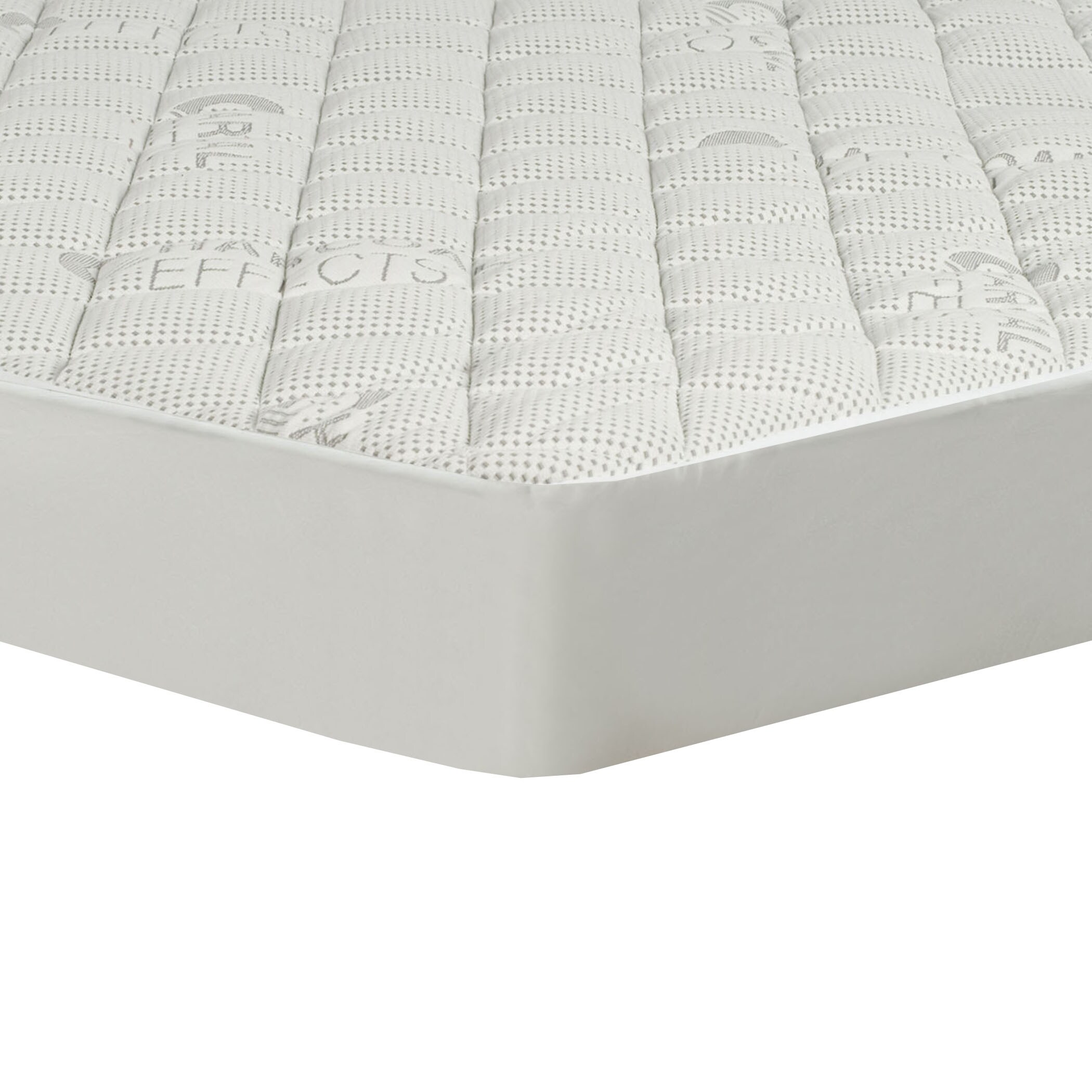 All In One Charcoal Effects Odor Control Cooling Fitted Mattress Pad White Twin