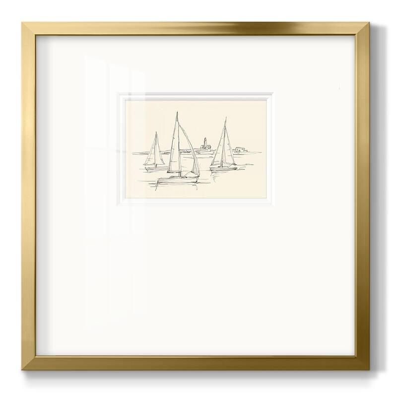 Coastal Contour Sketch IIPremium Framed Print