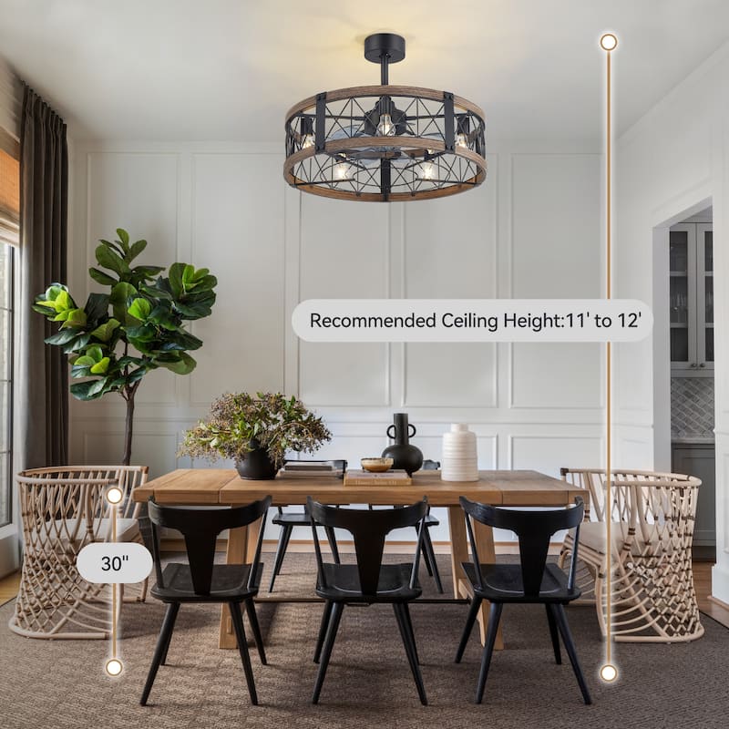 21-In LED Chandelier Ceiling Fan with Light Remote(3-blade)