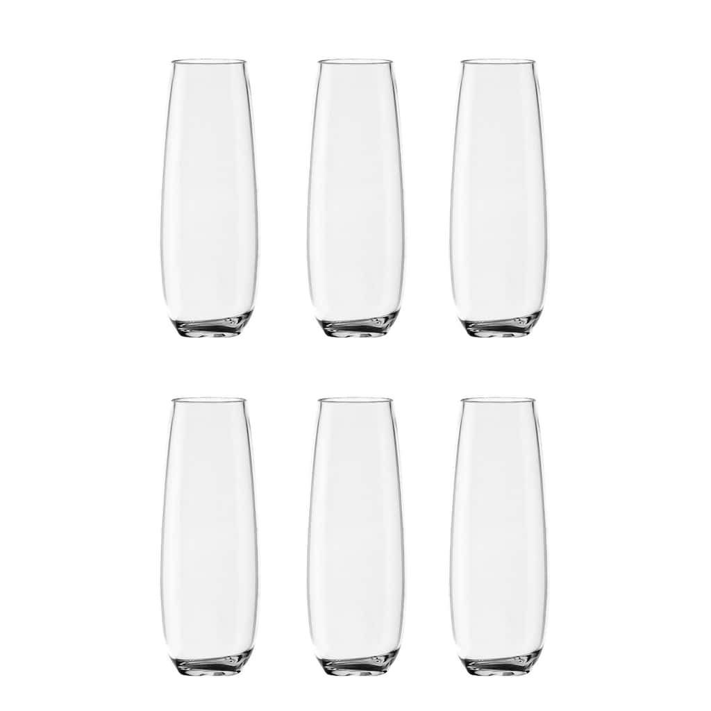 Abode Homewares Montana Stemless Flute, 10 oz. Set of 6