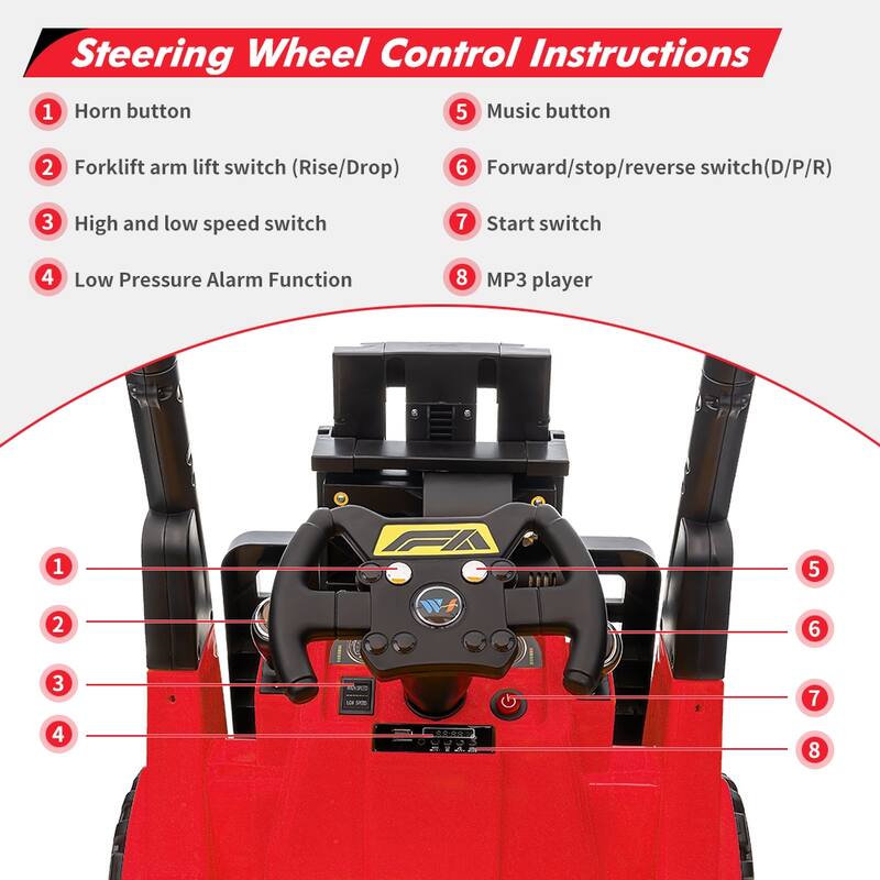 12V Ride-On Forklift Car with Tent and Remote Control