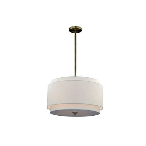 Vaxcel Lighting P0192 Burnaby 4 Light Pendant With White Fabric Vaxcel Lighting P0192 Burnaby 4 Light Pendant With White Fabric Shade
