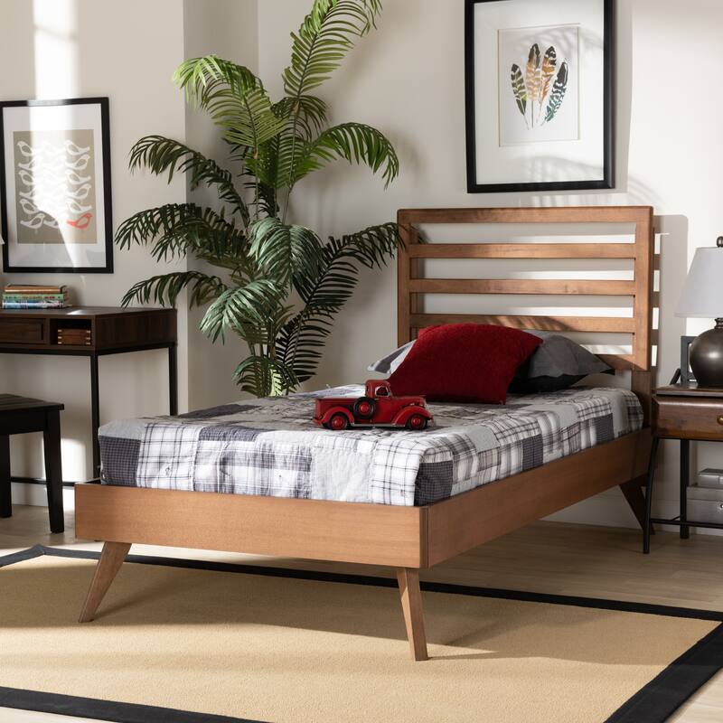 Shiro Mid-Century Modern Wood Platform Bed