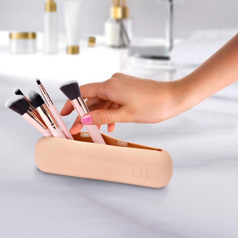 Travel Cosmetic Makeup Brush Holder - 8'' H X 2.5'' W X 1'' D