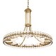 preview thumbnail 2 of 6, Clover 12 Light Aged Brass Chandelier - 28.75'' W x 24.5'' H