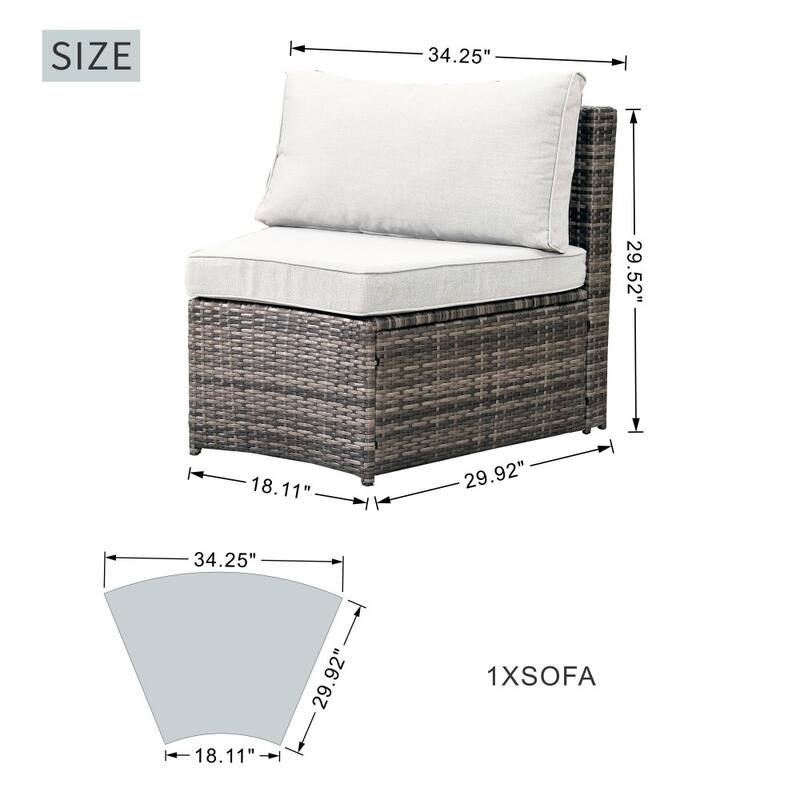 Modern 9-piece Patio Iron Wicker Conversation Sofa with Premium Aluminum Fire Pit Table