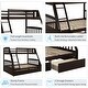 preview thumbnail 8 of 7, Espresso Twin Over Full Solid Wood Bunk Bed with Two Storage Drawers, Removable Ladder, Guard Rails