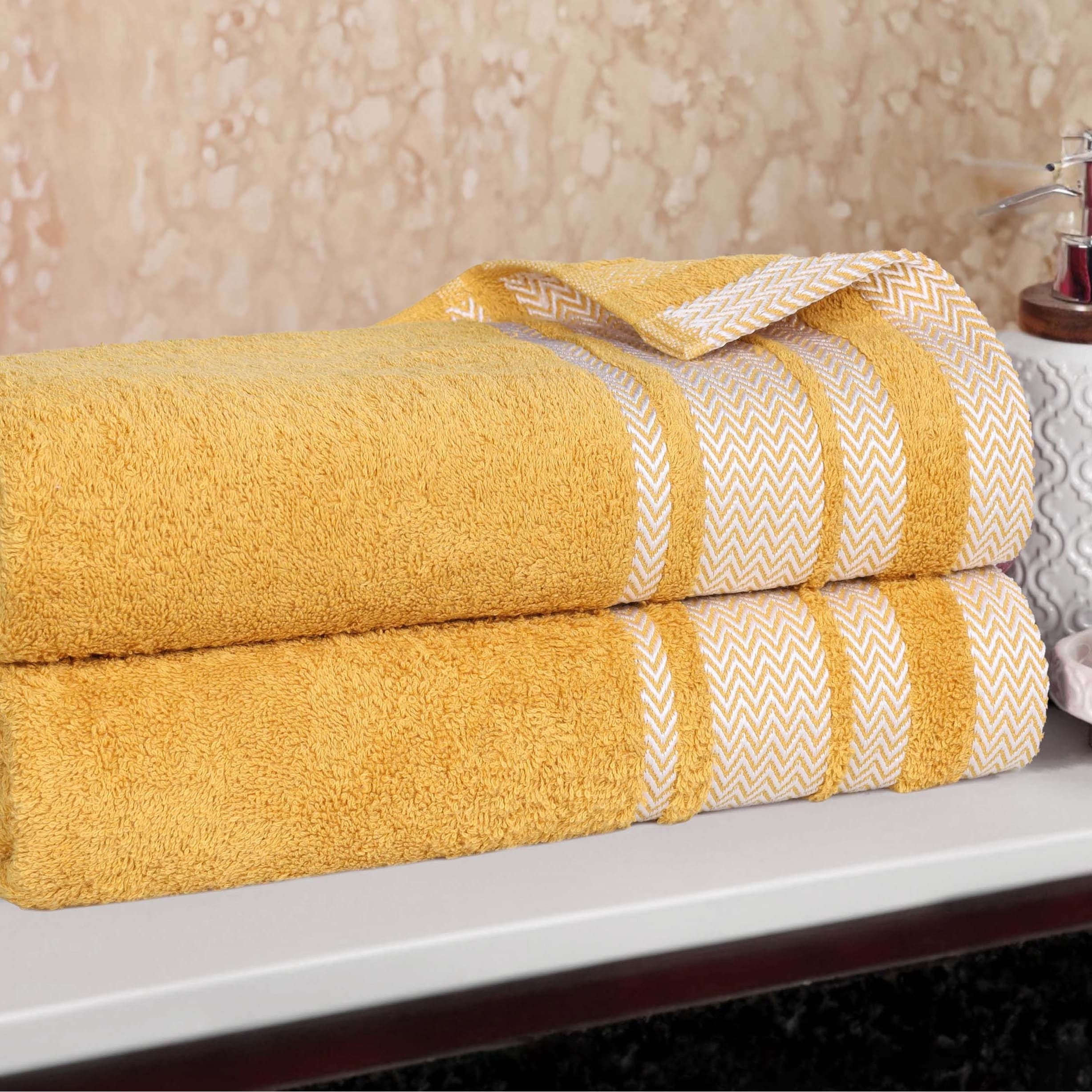 Superior Hays Cotton Absorbent Medium Weight Bath Towels, Set of 2