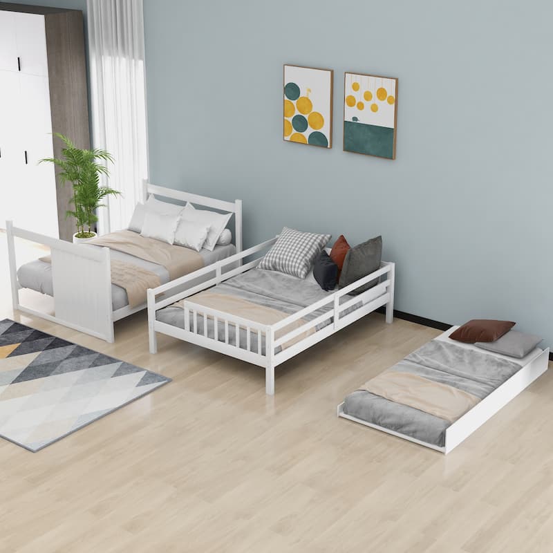 Full over Full Bunk Bed with Twin Size Trundle