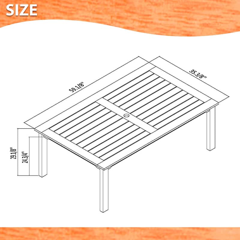 Amazonia 6pc Outdoor Patio Wood Dining Set - Bench and Chairs