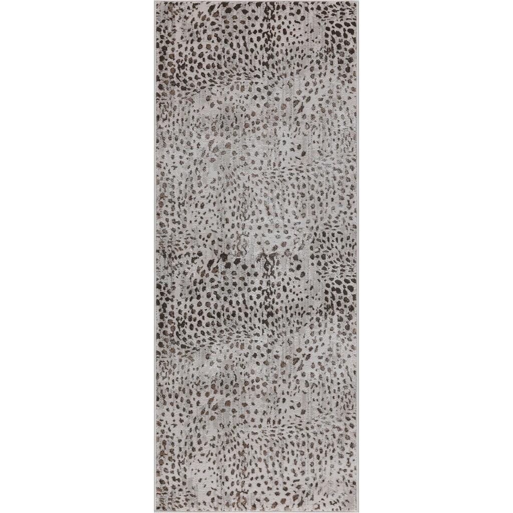 Nevada Collection Animal Printed Beige and Gold Rug