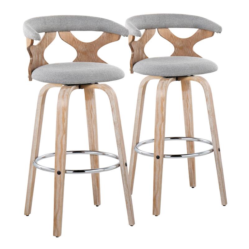 Carson Carrington Viby 30" Fixed-Height Bar Stool with Bent Wood Legs & Round Footrest (Set of 2)