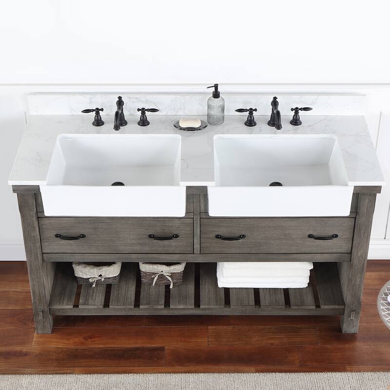 Villareal Bath Vanity with Composite Stone Top without Mirror