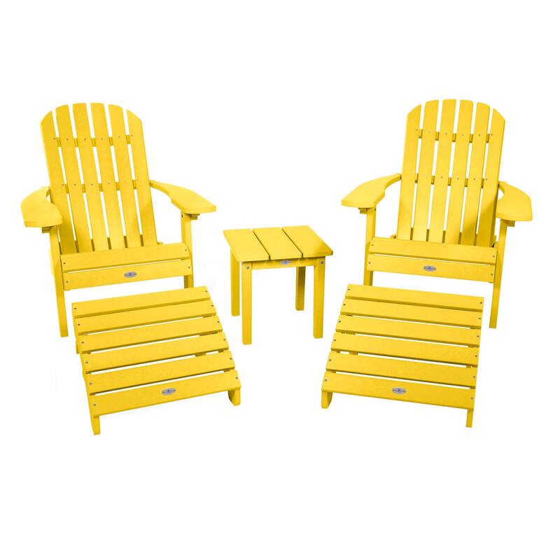 BAHIA VERDE OUTDOORS Cape 5-Piece Adirondack Conversation Set - Sunbeam Yellow