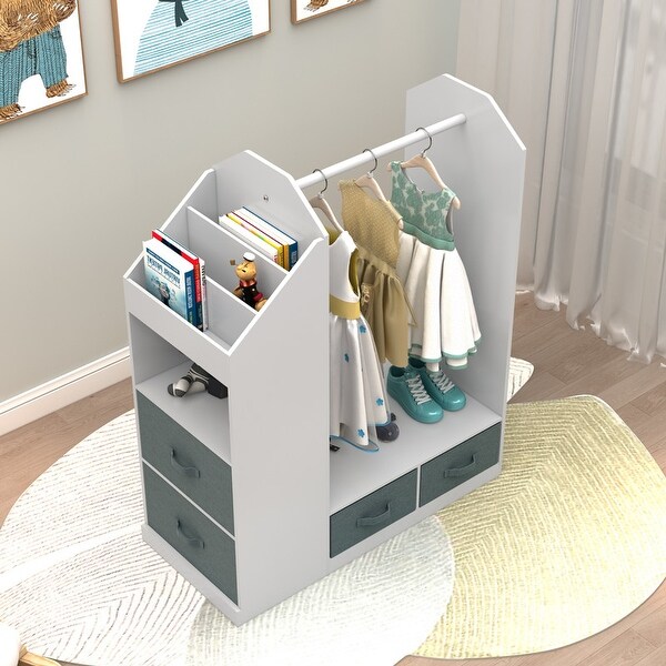 Kids Costume Organizer Open Hanging Armoire Closet with