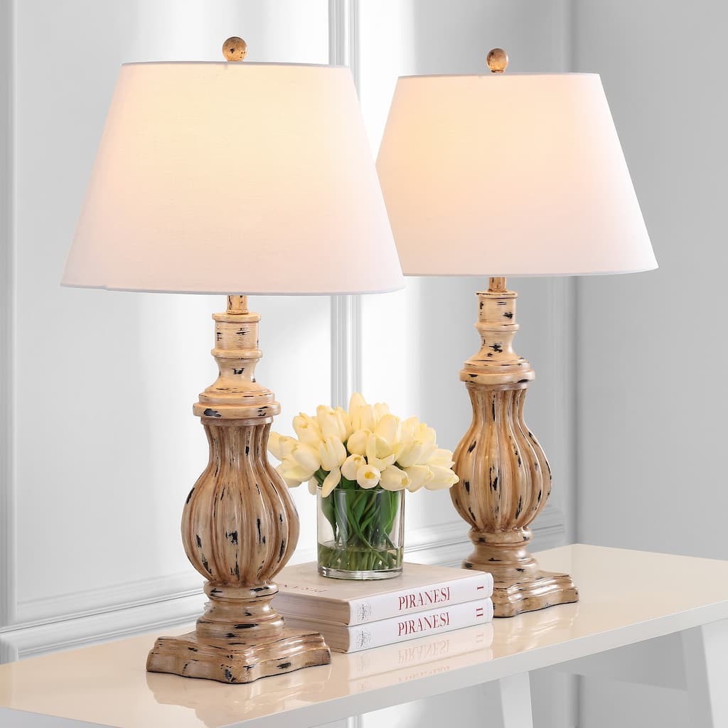 SAFAVIEH Lighting 31-inch Tanner Brown LED Table Lamp (Set of 2) - 17"W x 17"D x 31"H