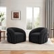 preview thumbnail 36 of 45, Upholstered Swivel Barrel Accent Chair Set of 2 Black