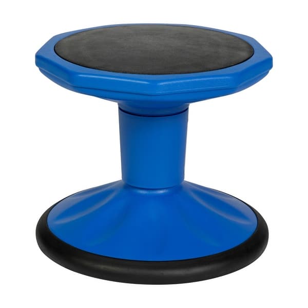 slide 2 of 19, Commercial Fixed Height Collaborative Wobble Stool - 12.75"W x 12.75"D x 12"H Blue