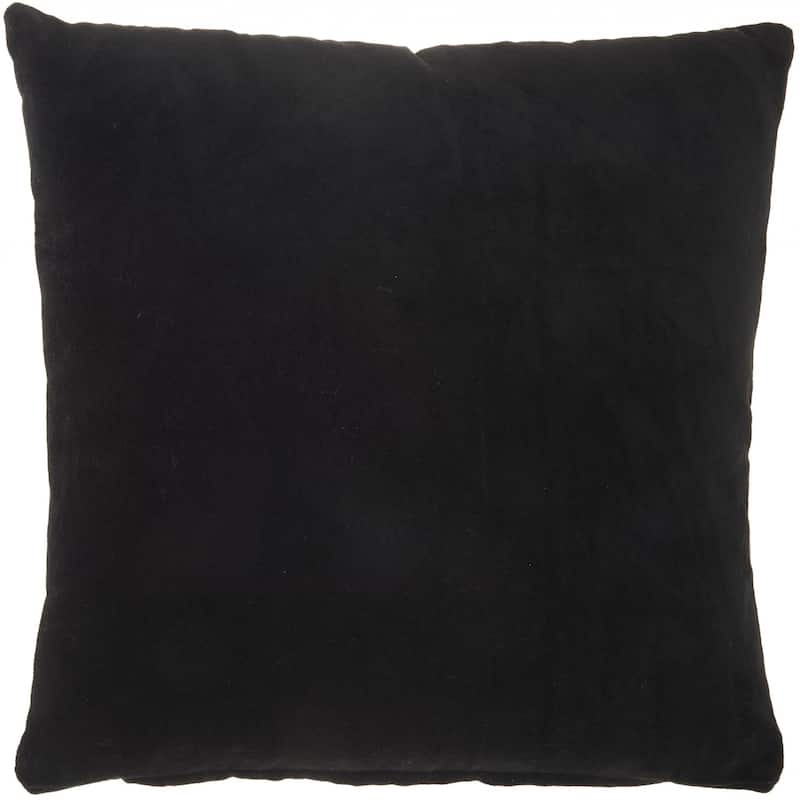 HomeRoots Solid Black Casual Throw Pillow