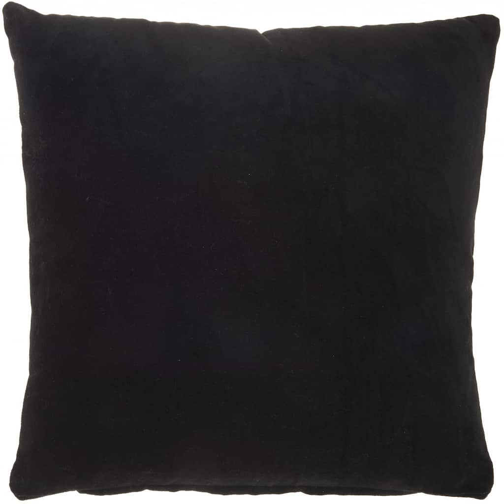 HomeRoots Solid Black Casual Throw Pillow