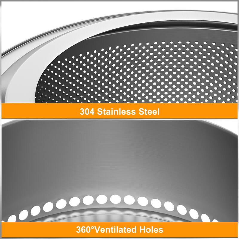 Large Smokeless Stainless Steel Camping Fire Pit Outdoor Firewood Burner Stove with Carry Bag - 19.68x16.33 in