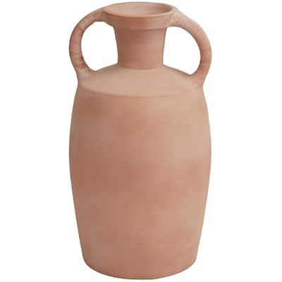 Ceramic Terracotta Jug Decorative Vase with Handles - Orange - Roche River Decor