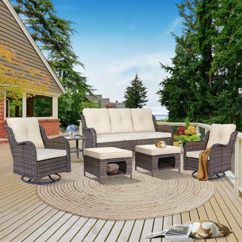 Wicker Patio Furniture Set-Outdoor Patio Conversation Seating Sets