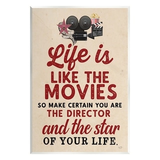 Stupell Life is Like Movies Vintage Wall Plaque Art Design by Lux + Me ...