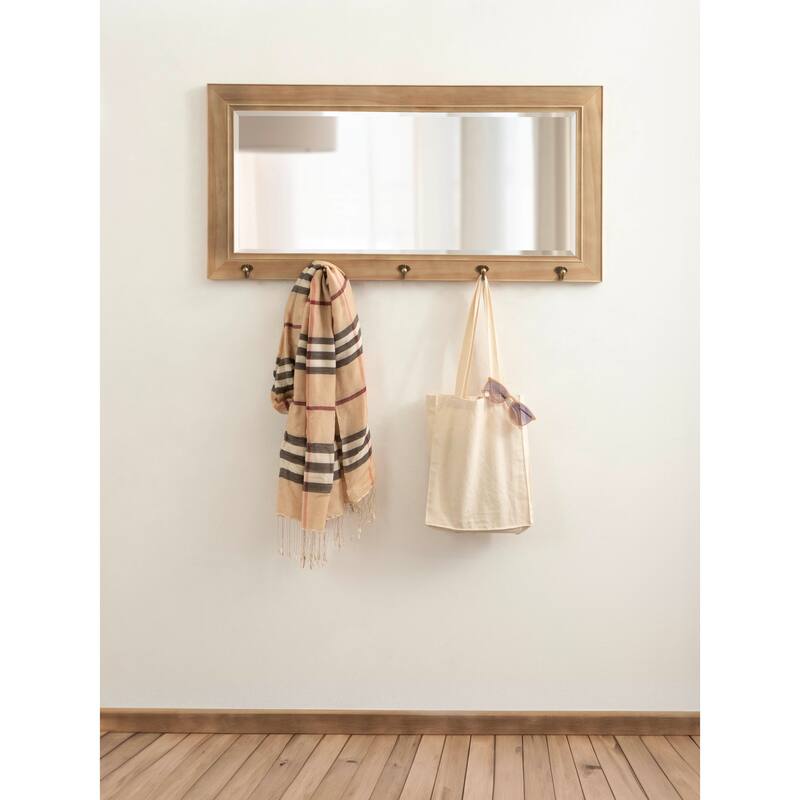 The Gray Barn Victorville Pub Mirror with 5 Metal Hooks - 36x18