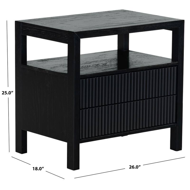 SAFAVIEH Couture Shelbie 2-Drawer Reeded Nightstand, Fully Assembled