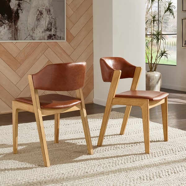 Pitea Scandinavian Light Oak Finish Dining Chairs (Set of 2) by iNSPIRE