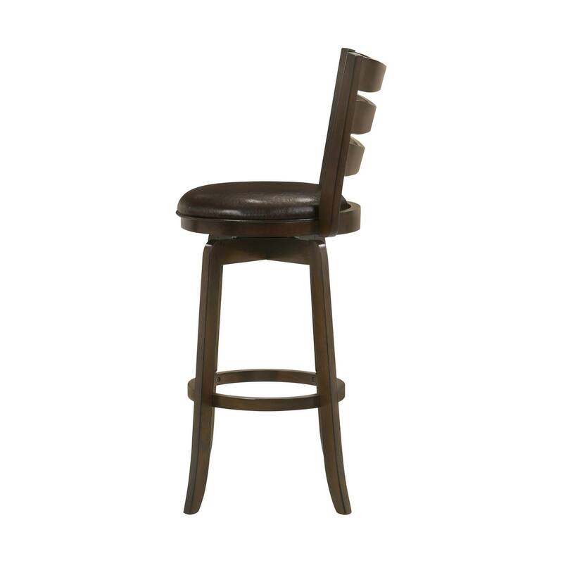 Fenster Ladder Back Swivel Stool with Upholstered Seat