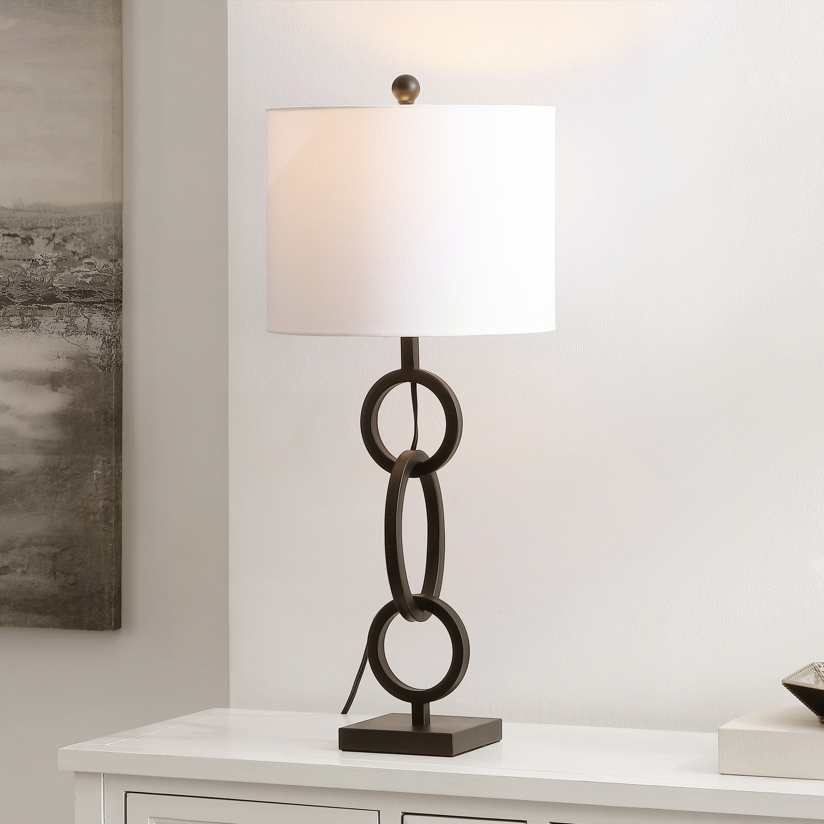 SAFAVIEH Lighting Renate 32-inch Iron Table Lamp - 13" x 13" x 32" - 13"W x 13"D x 30"H